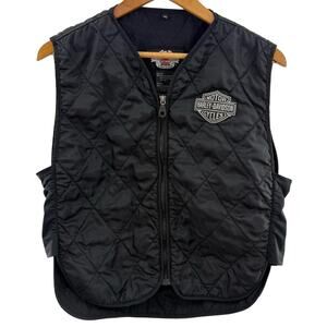 Harley Davidson Woman’s Motorcycle Bike Racing Quilted Nylon Shell Vest Size Med